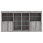 vidaXL Servantă cu lumini LED, gri sonoma, 202x37x100 cm vidaXL Servantă cu lumini LED, gri sonoma, 202x37x100 cm