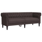 vidaXL Set canapele, 3 piese, maro închis, material textil