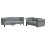 vidaXL Set de canapele, 2 piese, gri deschis, material textil vidaXL Set de canapele, 2 piese, gri deschis, material textil