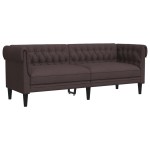 vidaXL Set canapele, 2 piese, maro închis, material textil