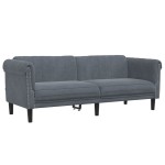 vidaXL Set de canapele, 3 piese, gri închis, catifea vidaXL Set de canapele, 3 piese, gri închis, catifea