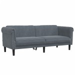 vidaXL Set de canapele, 3 piese, gri închis, catifea vidaXL Set de canapele, 3 piese, gri închis, catifea