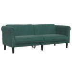 vidaXL Set de canapele, 3 piese, verde închis, catifea vidaXL Set de canapele, 3 piese, verde închis, catifea