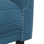 vidaXL Set de canapele, 3 piese, albastru, catifea vidaXL Set de canapele, 3 piese, albastru, catifea