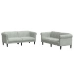 vidaXL Set canapea, 2 piese, gri deschis, catifea vidaXL Set canapea, 2 piese, gri deschis, catifea