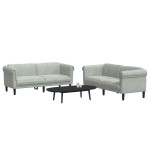vidaXL Set canapea, 2 piese, gri deschis, catifea vidaXL Set canapea, 2 piese, gri deschis, catifea