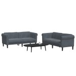 vidaXL Set canapea, 2 piese, gri închis, catifea