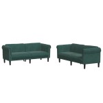 vidaXL Set canapele, 2 piese, verde închis, catifea vidaXL Set canapele, 2 piese, verde închis, catifea