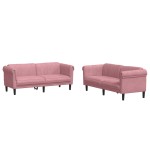 vidaXL Set canapele, 2 piese, roz, catifea