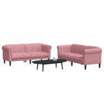 vidaXL Set canapele, 2 piese, roz, catifea