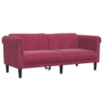 vidaXL Set canapele, 2 piese, roșu vin, catifea