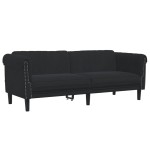 vidaXL Set canapea 2 piese, negru, catifea