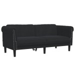 vidaXL Set canapea 2 piese, negru, catifea