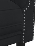 vidaXL Set canapea 2 piese, negru, catifea
