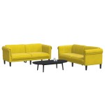 vidaXL Set canapea 2 piese, galben, catifea