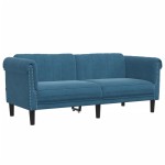 vidaXL Set canapea 2 piese, albastru, catifea