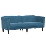vidaXL Set canapea 2 piese, albastru, catifea