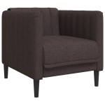 vidaXL Set canapele, 3 piese, maro închis, material textil vidaXL Set canapele, 3 piese, maro închis, material textil