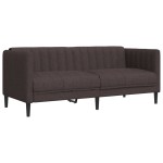 vidaXL Set canapele, 3 piese, maro închis, material textil vidaXL Set canapele, 3 piese, maro închis, material textil