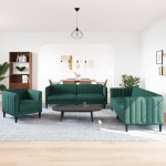 vidaXL Set canapele, 3 piese, verde închis, material textil vidaXL Set canapele, 3 piese, verde închis, material textil