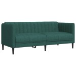 vidaXL Set canapele, 3 piese, verde închis, material textil vidaXL Set canapele, 3 piese, verde închis, material textil