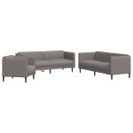 vidaXL Set de canapele, 3 piese, gri taupe, textil vidaXL Set de canapele, 3 piese, gri taupe, textil