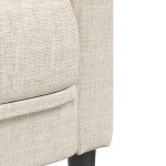 vidaXL Set de canapele, 3 piese, crem, material