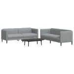 vidaXL Set de canapele, 2 piese, gri deschis, material textil vidaXL Set de canapele, 2 piese, gri deschis, material textil