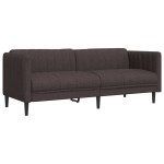 vidaXL Set canapele, 2 piese, maro închis, material textil
