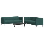 vidaXL Set canapele, 2 piese, verde închis, material textil vidaXL Set canapele, 2 piese, verde închis, material textil