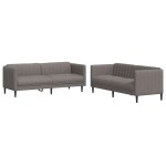 vidaXL Set de canapele, 2 piese, gri taupe, material vidaXL Set de canapele, 2 piese, gri taupe, material