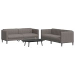 vidaXL Set de canapele, 2 piese, gri taupe, material vidaXL Set de canapele, 2 piese, gri taupe, material
