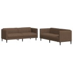 vidaXL Set de canapele, 2 piese, maro, textil vidaXL Set de canapele, 2 piese, maro, textil