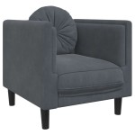 vidaXL Set canapea cu perne, 3 piese, gri închis, catifea