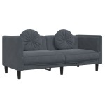vidaXL Set canapea cu perne, 3 piese, gri închis, catifea