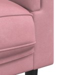 vidaXL Set canapea cu perne, 3 piese, roz, catifea