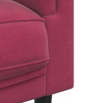 vidaXL Set canapele cu perne, 3 piese, roșu vin, catifea vidaXL Set canapele cu perne, 3 piese, roșu vin, catifea