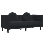 vidaXL Set de canapele cu perne, 3 piese, negru, catifea vidaXL Set de canapele cu perne, 3 piese, negru, catifea