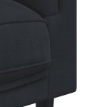 vidaXL Set de canapele cu perne, 3 piese, negru, catifea vidaXL Set de canapele cu perne, 3 piese, negru, catifea