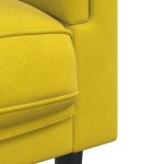 vidaXL Set de canapele cu perne, 3 piese, galben, catifea vidaXL Set de canapele cu perne, 3 piese, galben, catifea