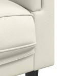 vidaXL Set de canapele cu perne, 3 piese, crem, catifea vidaXL Set de canapele cu perne, 3 piese, crem, catifea