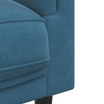 vidaXL Set de canapele cu perne, 3 piese, albastru, catifea vidaXL Set de canapele cu perne, 3 piese, albastru, catifea
