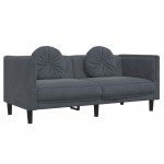 vidaXL Set canapea cu perne, 2 piese, gri închis, catifea