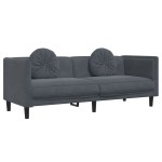 vidaXL Set canapea cu perne, 2 piese, gri închis, catifea