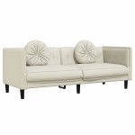 vidaXL Set de canapele cu perne, 2 piese, crem, catifea