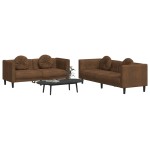 vidaXL Set de canapele cu perne, 2 piese, maro, catifea