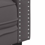 vidaXL Set canapele Chesterfield cu 3 locuri, gri, piele eco. vidaXL Set canapele Chesterfield cu 3 locuri, gri, piele eco.