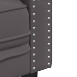 vidaXL Set canapele Chesterfield cu 2 locuri, gri, piele eco.