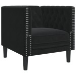 vidaXL Set canapele Chesterfield cu perne rulou 3 piese negru catifea vidaXL Set canapele Chesterfield cu perne rulou 3 piese negru catifea