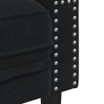 vidaXL Set canapele Chesterfield cu perne rulou 3 piese negru catifea vidaXL Set canapele Chesterfield cu perne rulou 3 piese negru catifea
